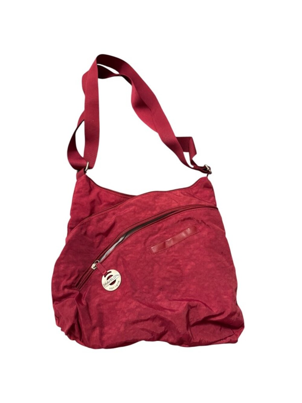 Travelon Red Anti-Theft Crossbody Bag Nylon Shoulder Purse